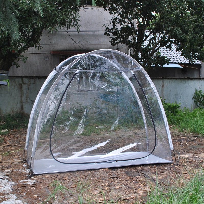 Cheap Goat Tents Large Plant Growing Tent Transparent PVC Flower Sun Room Sunshine Leisure House Single Person Outdoor Camping Cover Gezebo   